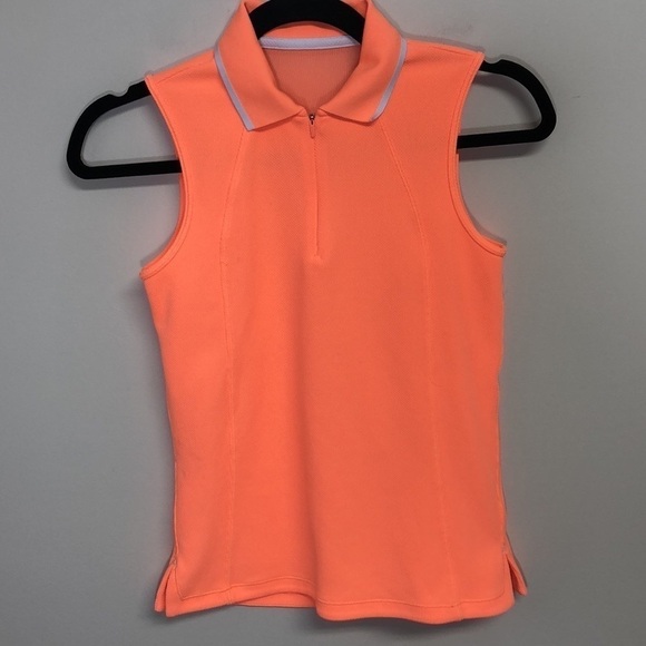Athleta Match Point Polo‎ Tank Neon Orange XXS - Picture 8 of 8